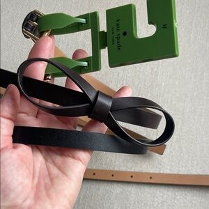 NWT  Kate Spade 2-Pack Skinny Leather Belts – Black & Brown
